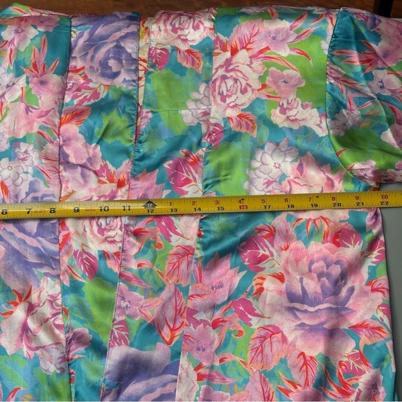 NASTYGAL Satin Floral Reversible Maxi Robe Size 4 - Picture 10 of 10